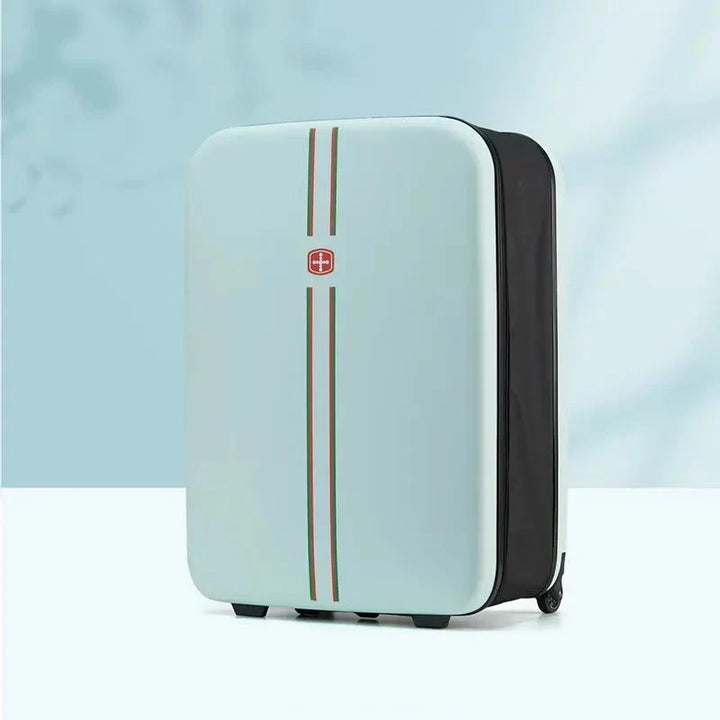 Unisex foldable hard shell travel suitcase. Expandable, durable, and space-saving for all trips.