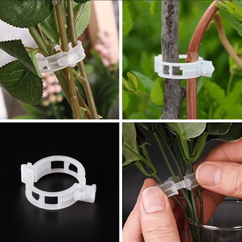 Open garden plant support clip, ready to attach to a plant stem for optimal growth in any garden.
