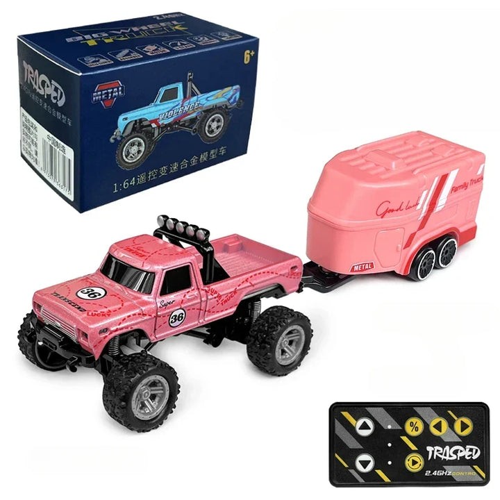 Vibrant green all-terrain mini RC crawler truck, a fun kids' remote control off-road toy for endless play.