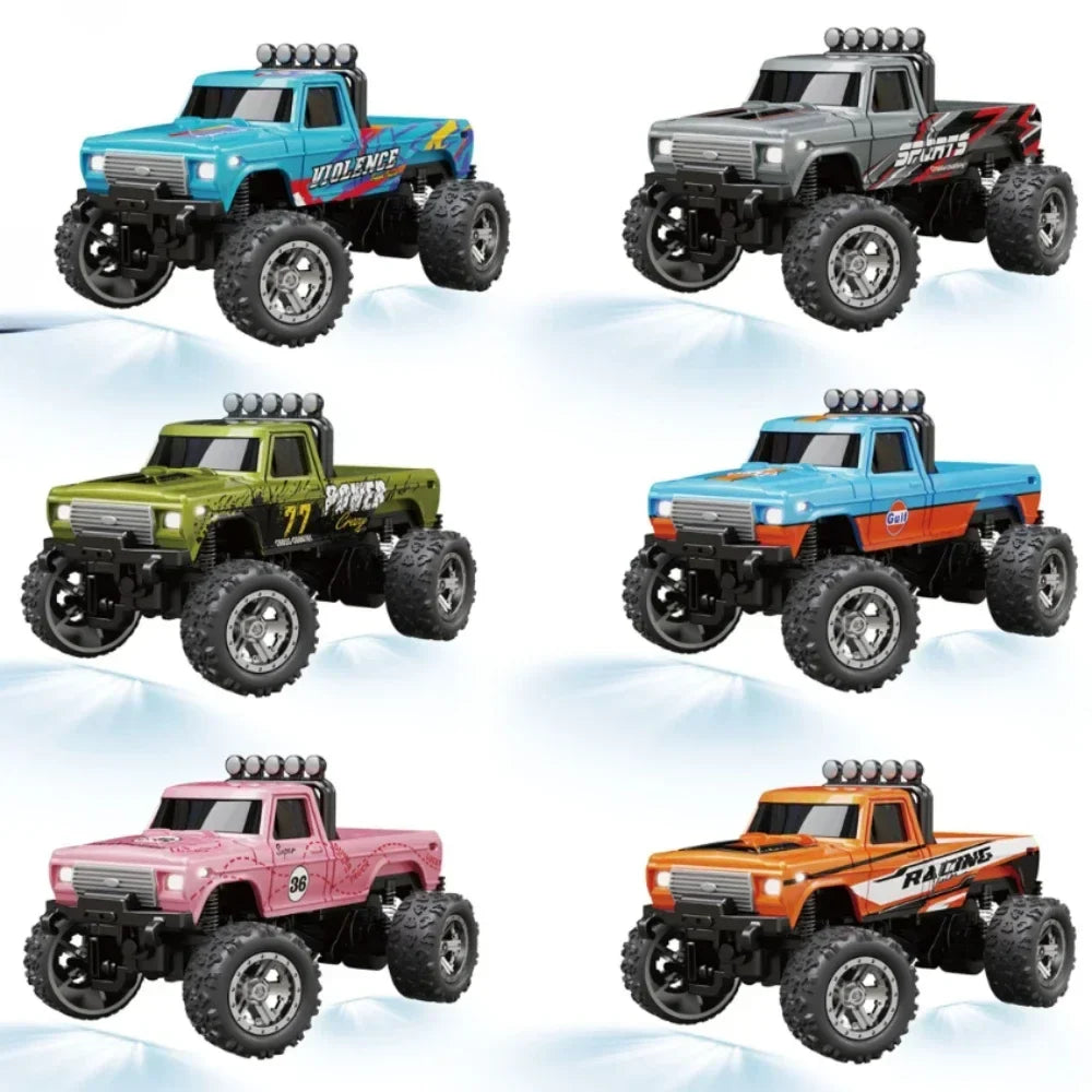 Kids' green all-terrain mini RC crawler truck, an exciting remote control off-road toy for adventurous play.