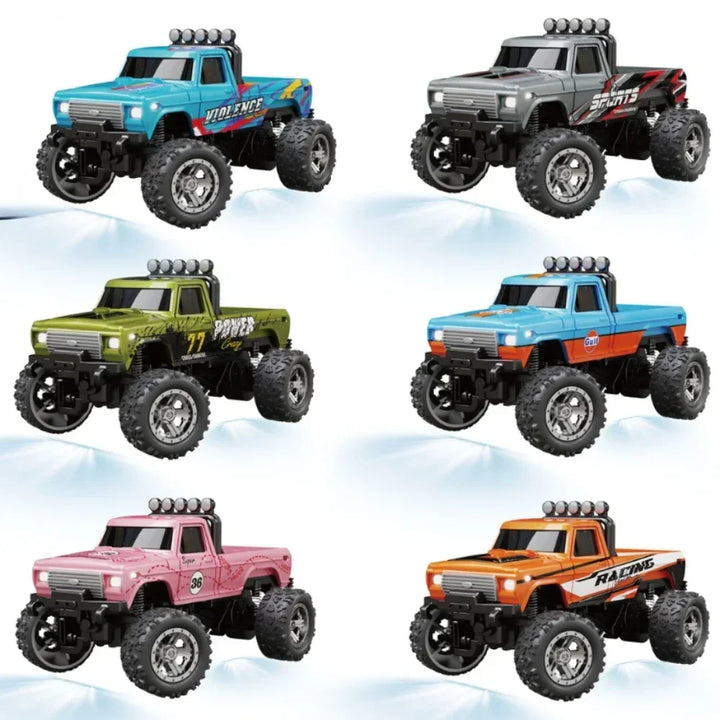 Kids' green all-terrain mini RC crawler truck, an exciting remote control off-road toy for adventurous play.