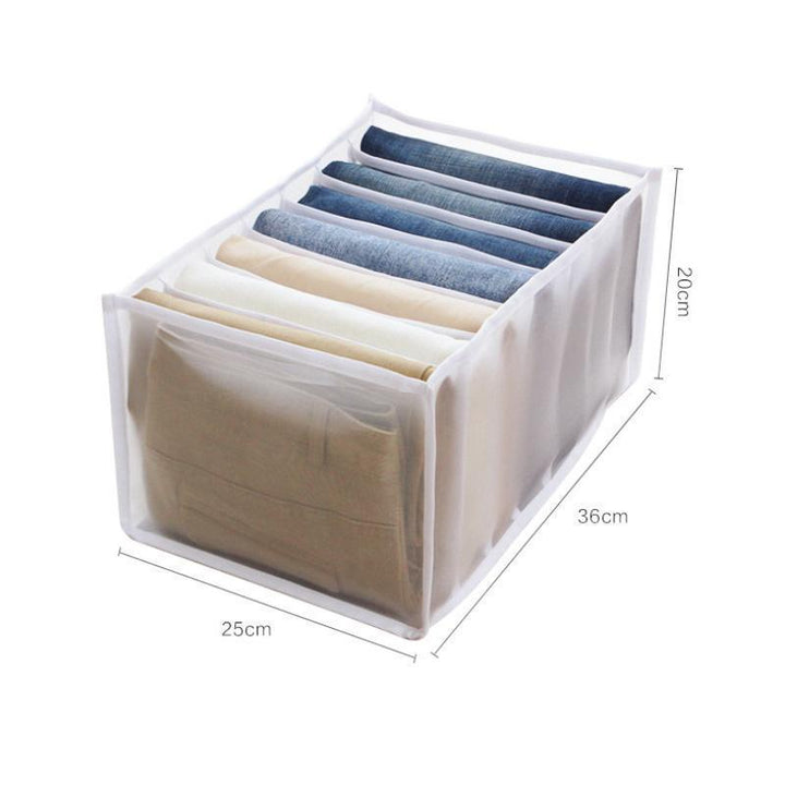 Empty white mesh drawer organizer, showcasing its structured yet flexible design