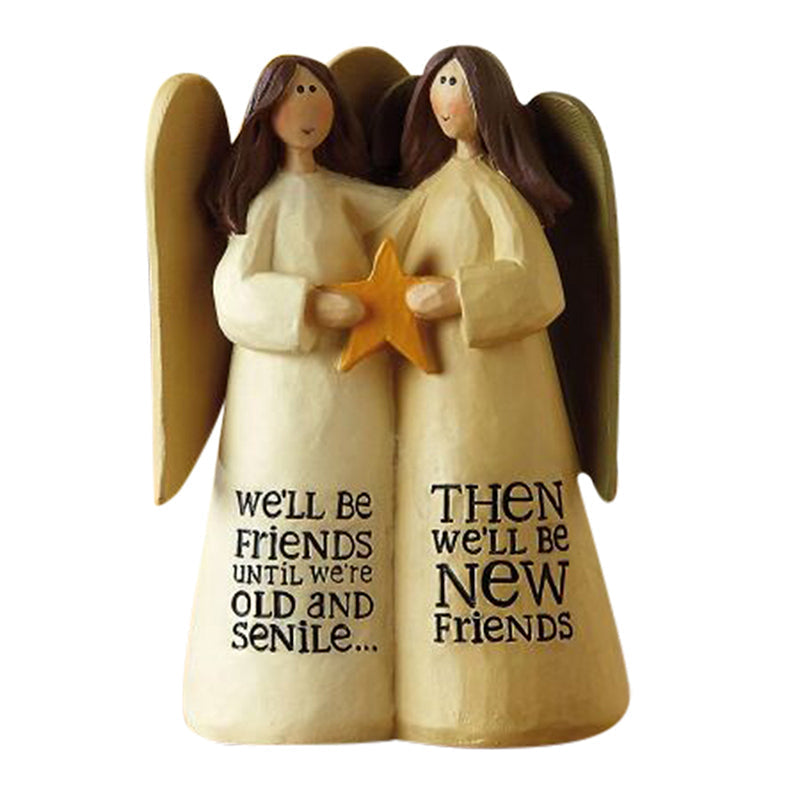Artistic hand-carved resin angel, a meaningful and decorative sentimental friendship gift