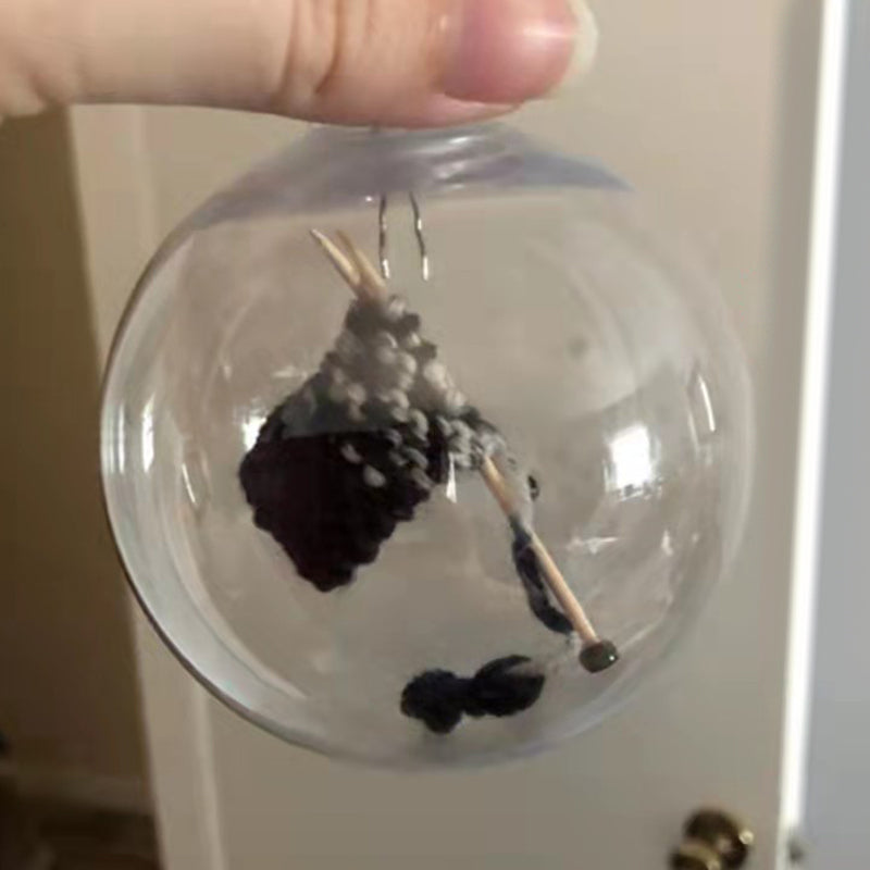 Knitting-themed Christmas tree ornament, a delicate acrylic piece, wonderful for unique holiday gifts