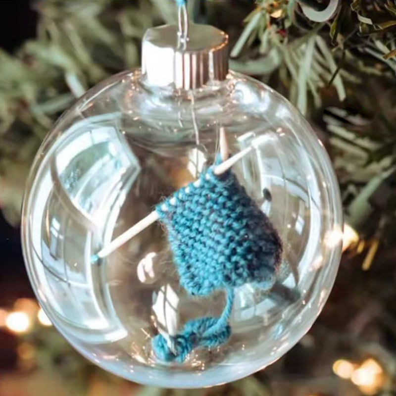 Knitting art Christmas ornament, a small, elegant tree decoration, perfect for handmade enthusiasts