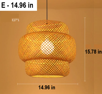 Natural woven rattan pendant light, handmade boho ceiling lamp to enhance living spaces.