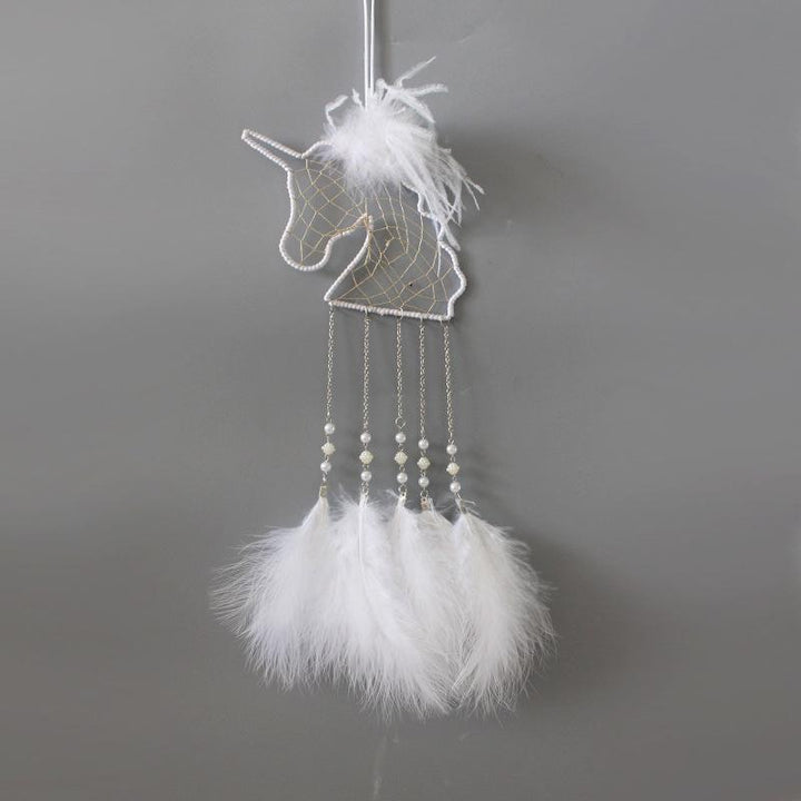 Bohemian unicorn dream catcher, adding a touch of magic to any kids' bedroom wall.