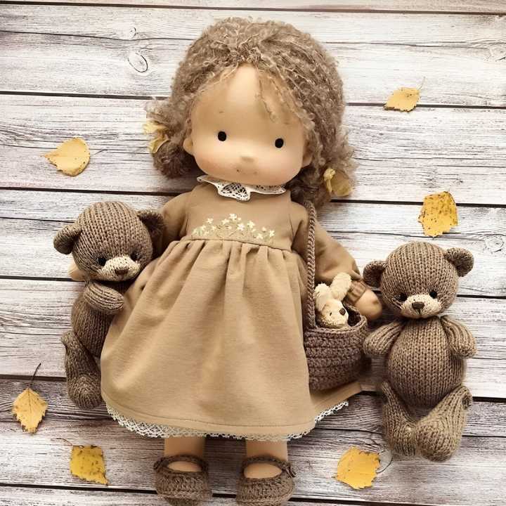 Children's gift Waldorf doll, soft, natural, and lovingly handmade.