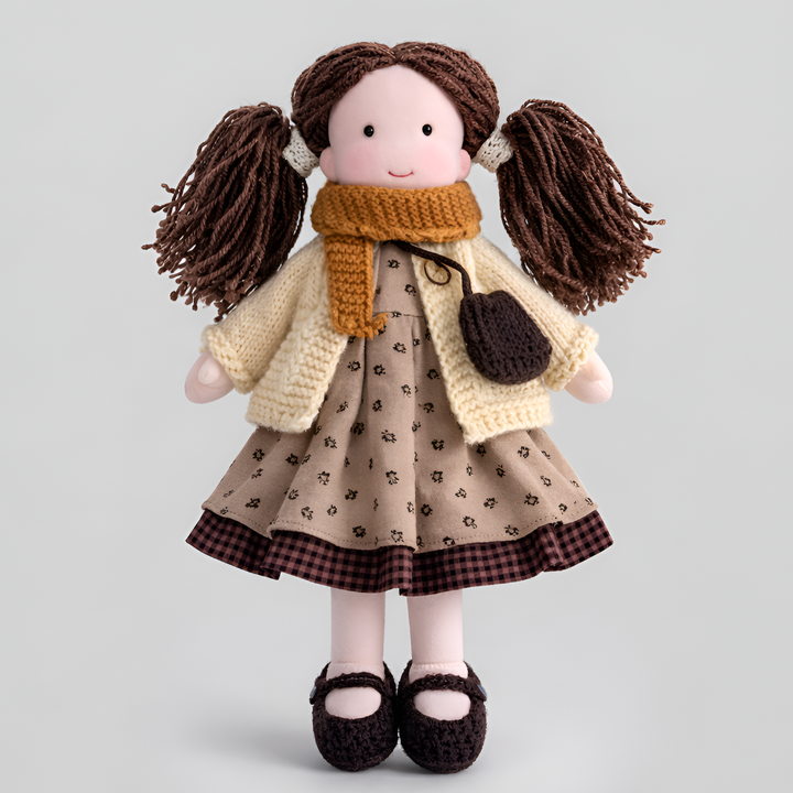 Handmade Waldorf doll, a soft and cuddly companion for imaginative play.