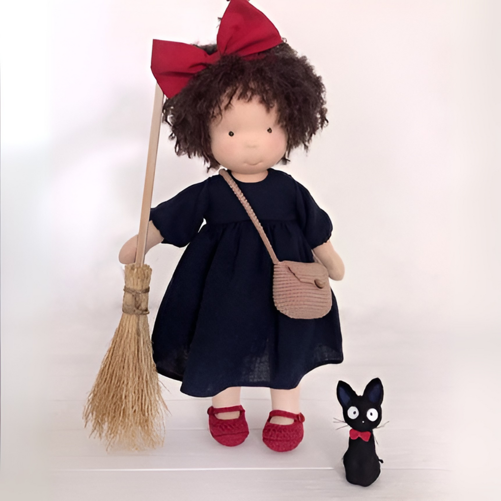 Toddler's soft Waldorf cuddly doll, a unique handmade natural toy.