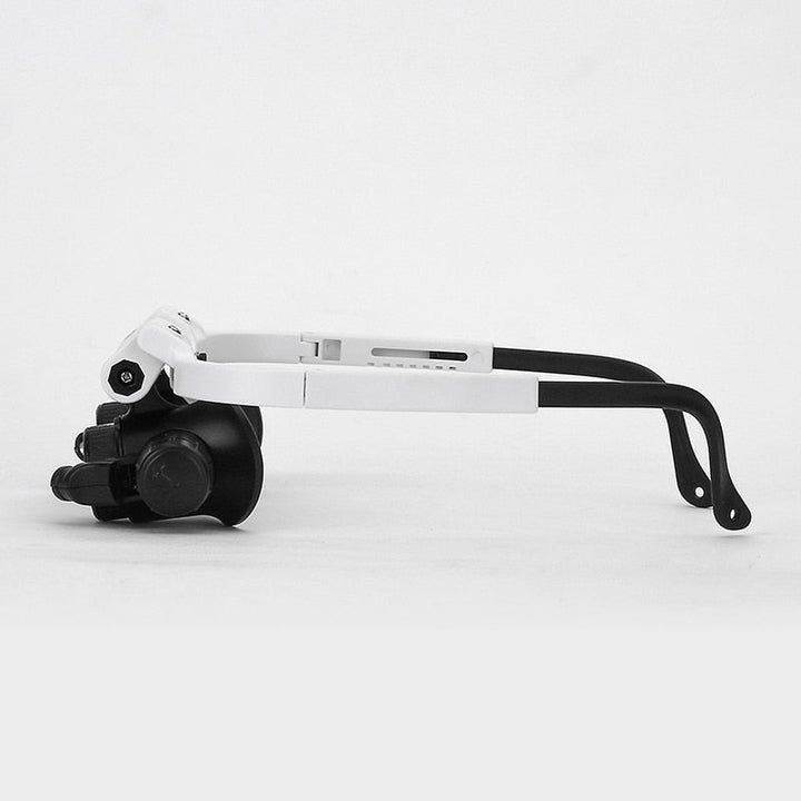 Precision hands-free magnifying glasses with LED light. Perfect optical aid for crafting, repair, and close-up detail work.
