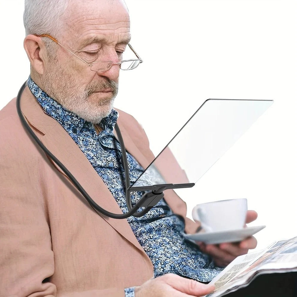 Hands-free magnifying glass with flexible neck for comfortable reading, crafting, and detailed work. Perfect vision aid.