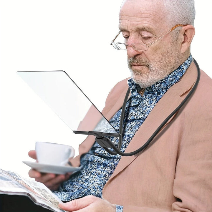 Hands-free magnifying glass with flexible neck for easy reading, crafts, and hobbies.