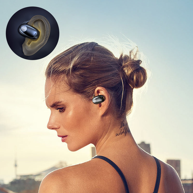 Sporting wireless earphones with ear-hook stability, clear sound for active use