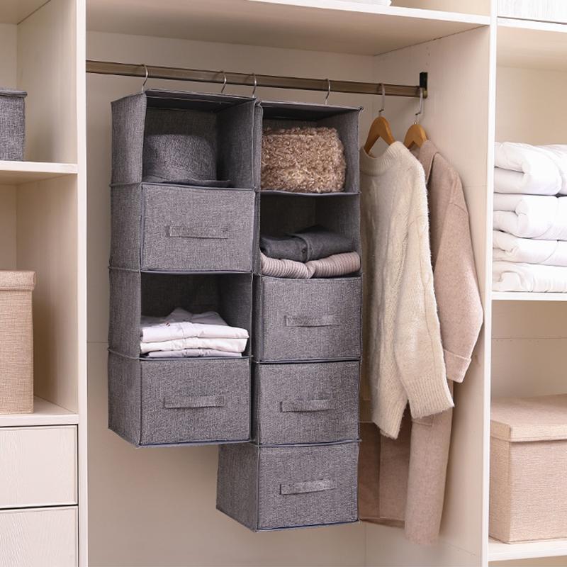 Compact hanging closet organizer storage bag, perfect for maximizing closet space and organization