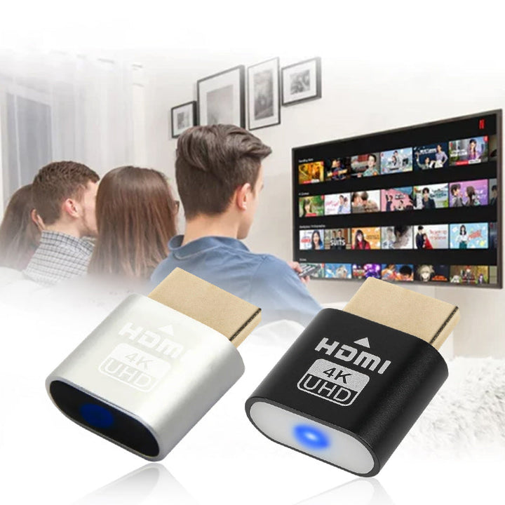 Hand holding the HDMI adapter, showing its small size and portability for various computer accessories