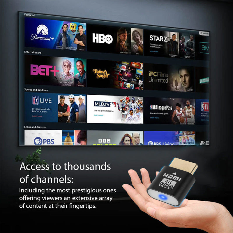 Universal HDMI virtual display adapter for graphics cards, enabling headless operation and 4K resolution
