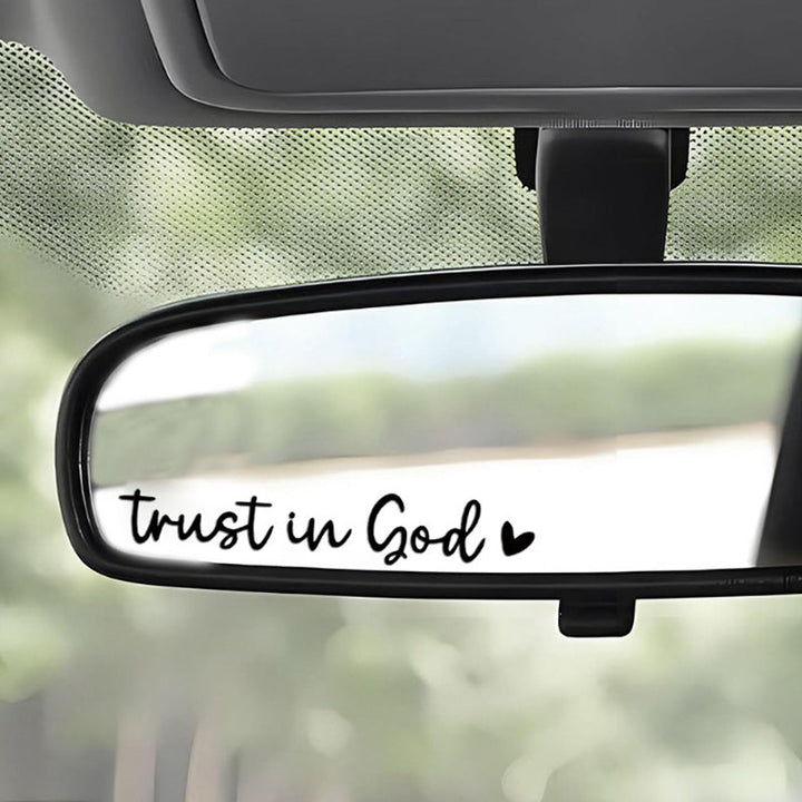 Personalized heart car mirror decal, initial letter car accessory sticker