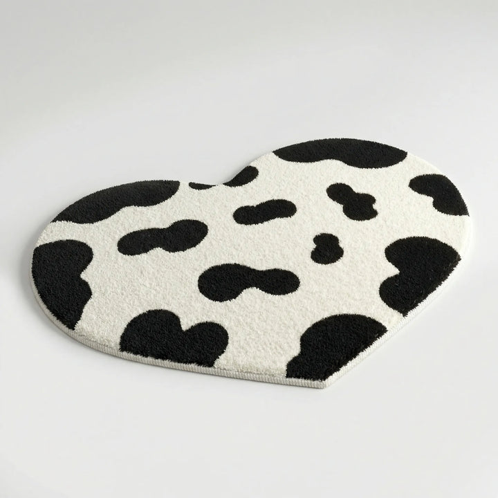 Soft heart rug, modern geometric waves. Ideal accent rug for contemporary living spaces and bedrooms. Easy care.