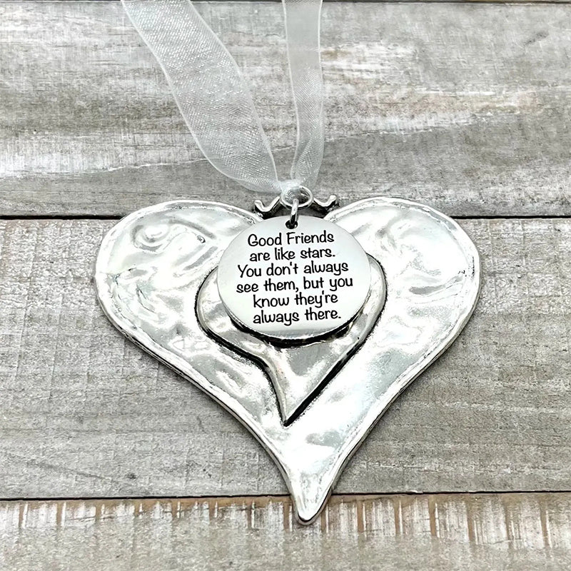 Heartfelt Message Christmas Ornament displayed on a festive tree branch. Meaningful holiday decor & gift.