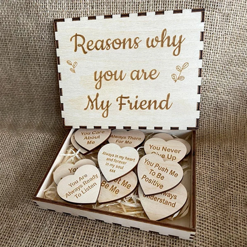 Heartfelt Reasons Why You Are My Friend wooden gift, basswood keepsake for a thoughtful friendship present