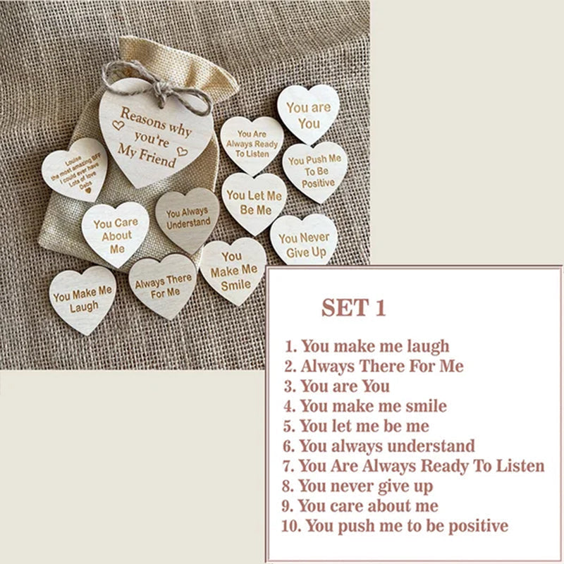 Heartfelt Reasons Why You Are My Friend wooden plaque with natural basswood grain, thank you gift