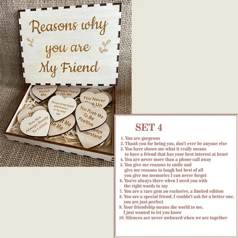 Personalized Heartfelt Reasons Why You Are My Friend, a unique basswood gift for your closest friends