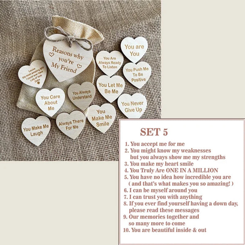 Group of Heartfelt Reasons Why You Are My Friend gifts, showcasing its appeal as a thoughtful present