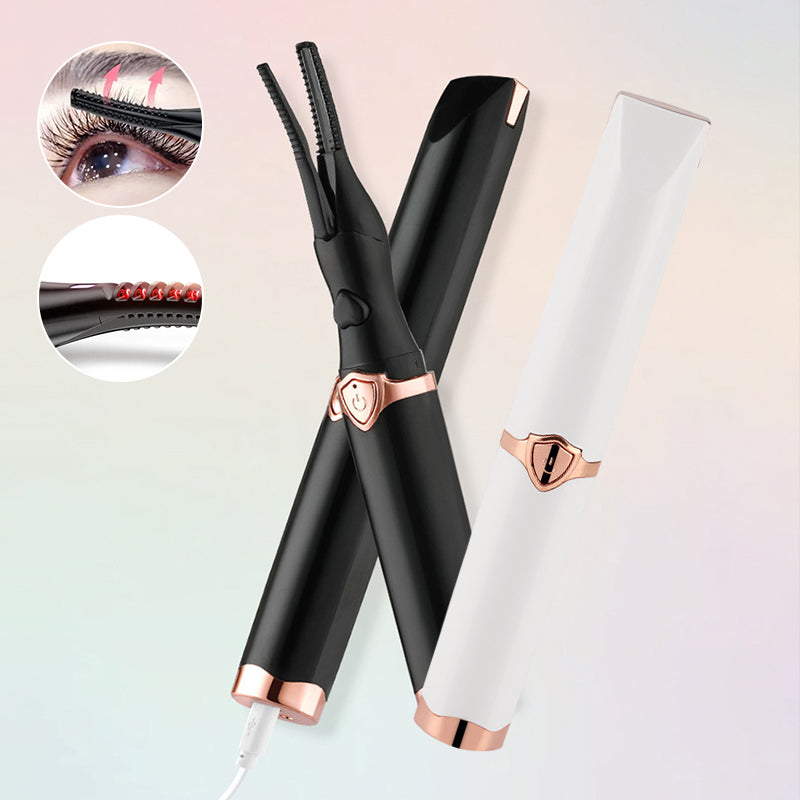 Ergonomic design of the heated eyelash curler for comfortable grip and perfect lash lift, beauty essential