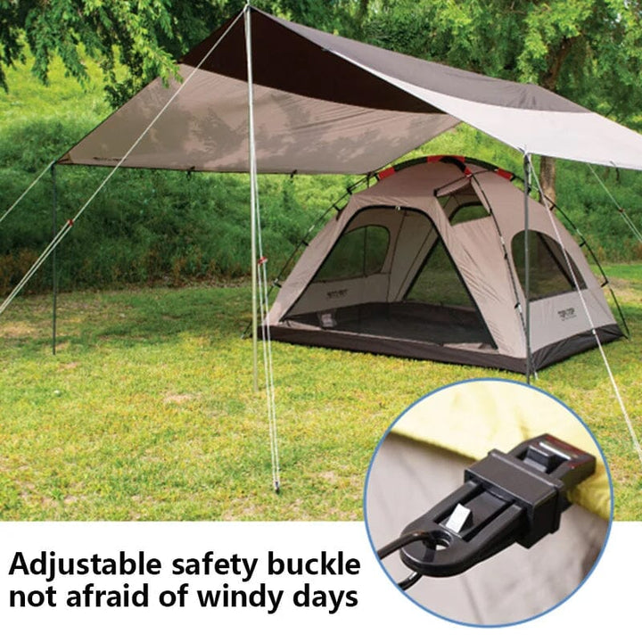 Durable tarp clips with strong grip, essential outdoor gear for wind and rain.