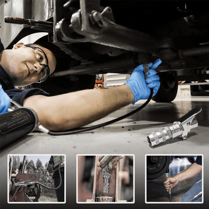 High-performance quick-lock grease gun coupler for various heavy-duty lubrication needs