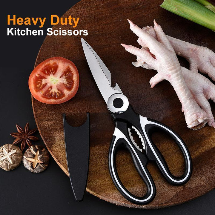 Heavy-duty kitchen shears, stainless steel, multi-purpose for food prep and cooking tasks