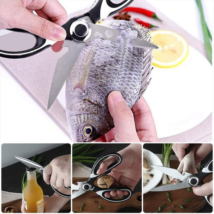 Ergonomic heavy-duty kitchen scissors, comfortable grip for extended food prep use