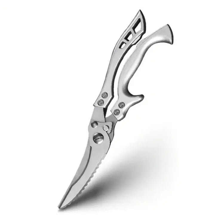 Effortless cutting with these heavy-duty stainless steel kitchen shears, built for durability & long-lasting use.