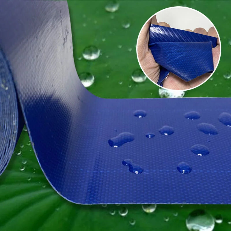 Waterproof repair tape for awnings, tent repair, and outdoor equipment, providing a durable seal.