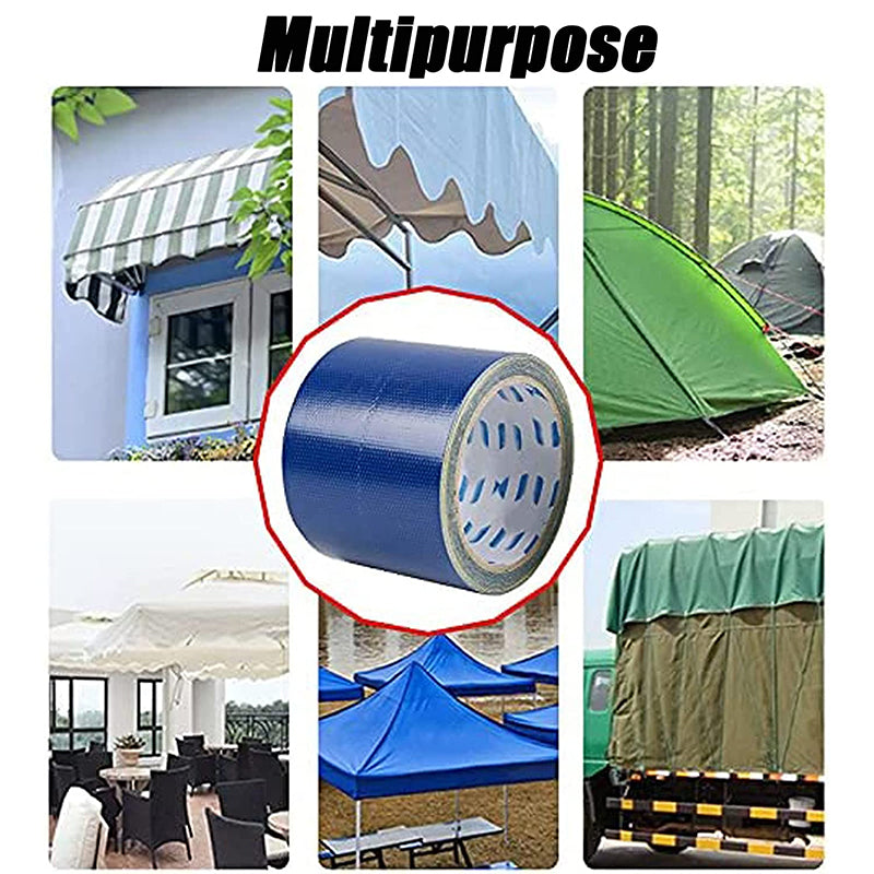 Multi-purpose repair tape, waterproof and strong, suitable for tarps, tents, and other outdoor gear.