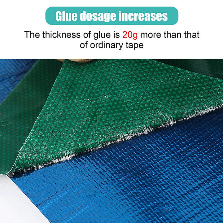 Weatherproof repair tape in a roll, ready for heavy-duty fixes on tarpaulins and outdoor awnings.