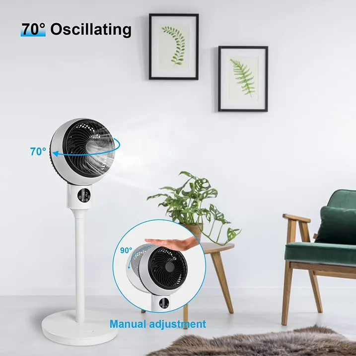 Adjustable height fan, easily converts from quiet table fan to powerful pedestal fan for all cooling needs.