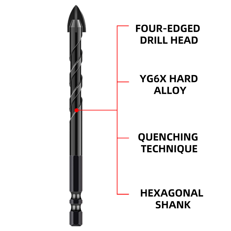 Various sizes of hexagonal shank triangle drill bits, a versatile power tool accessory
