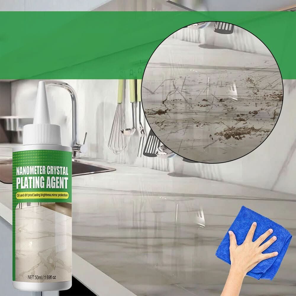 Granite restorer & marble polish. High-gloss stone coating for durable surface care, deep polish, and lasting shine.