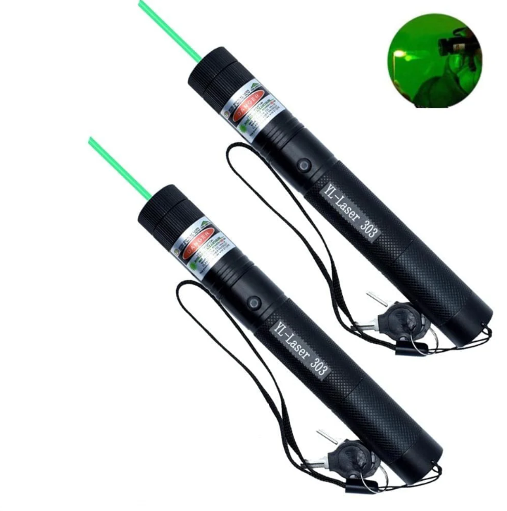 Precision targeting high-power laser pointer for professional presentations, featuring dual green & red beams.