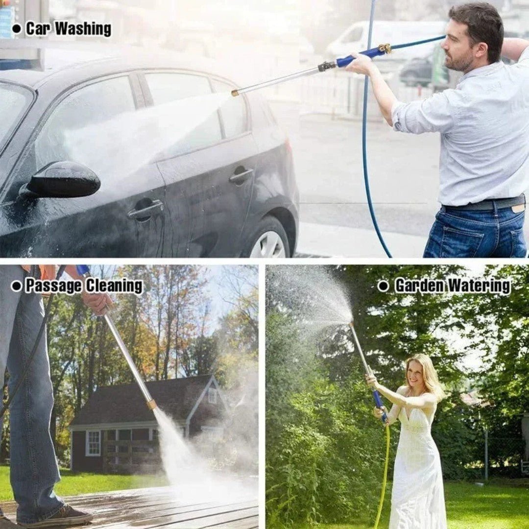 Efficient water sprayer nozzle for window cleaning & siding, reaching high spots with strong pressure.