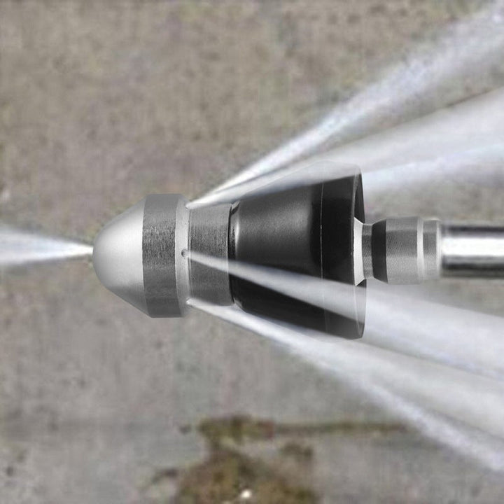 High-pressure sewer jetting nozzle for drain cleaning, stainless steel plumbing tool