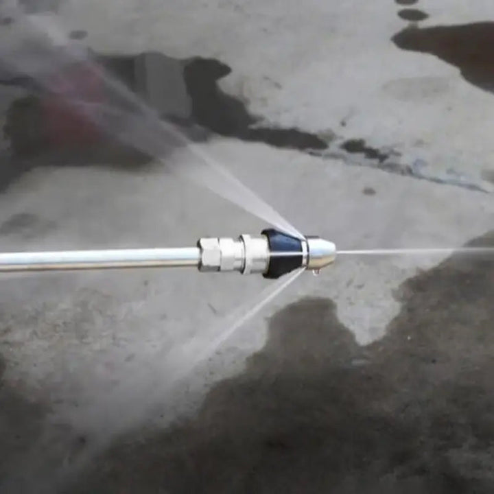 Compact high-pressure drain cleaner nozzle, ideal for various pipe sizes
