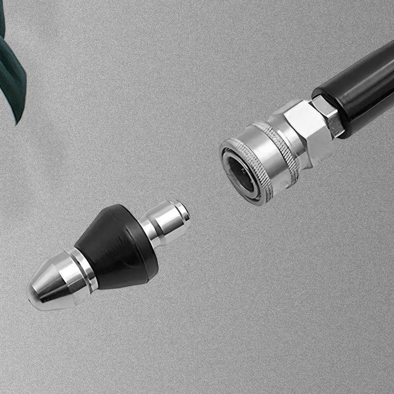Durable stainless steel jetting nozzle, designed for powerful drain cleaning