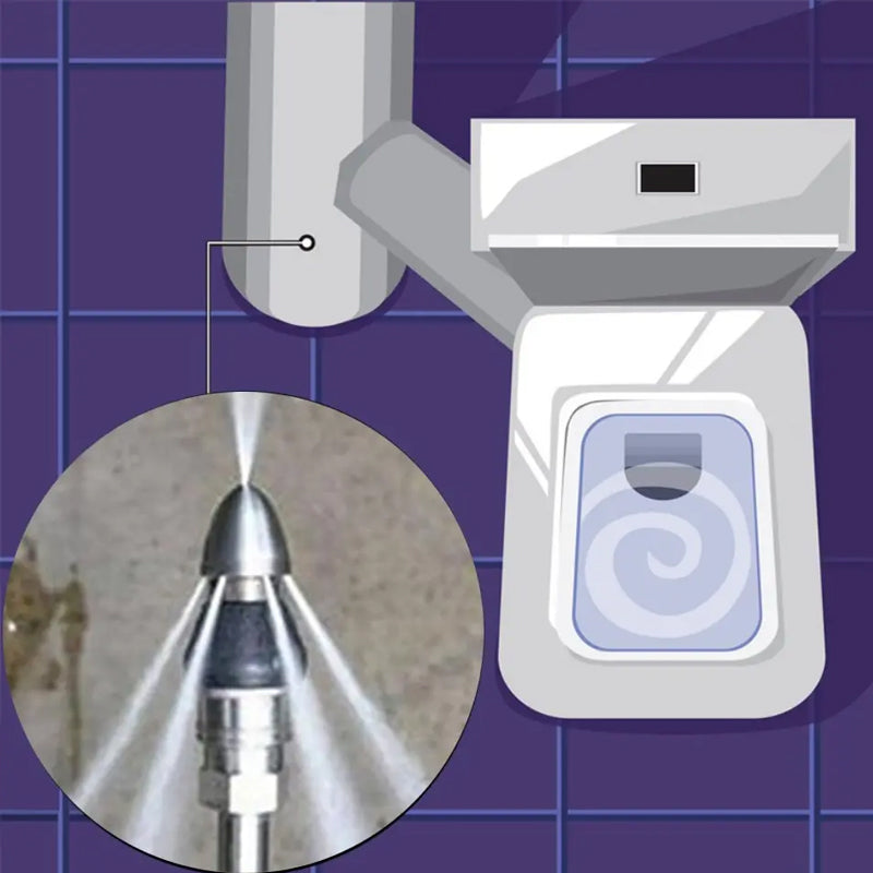 Plumbing tool: High-pressure jetting nozzle, essential for tough drain blockages