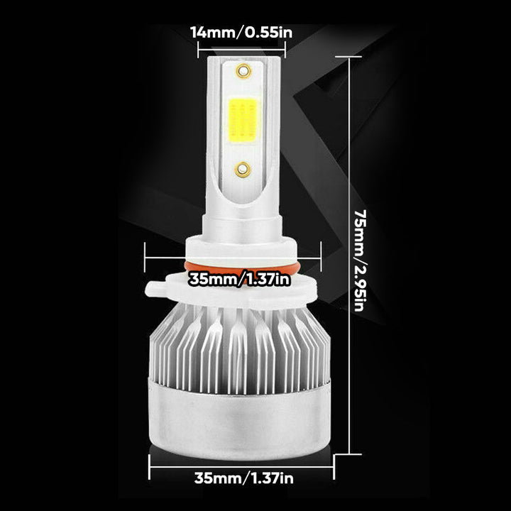 Packaging of High Visibility LED Headlights, detailing key features for car lights consumers