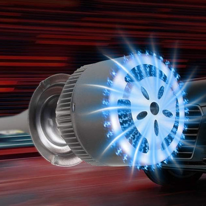 High luminous flux LED Headlight, emitting powerful white light for optimal road safety