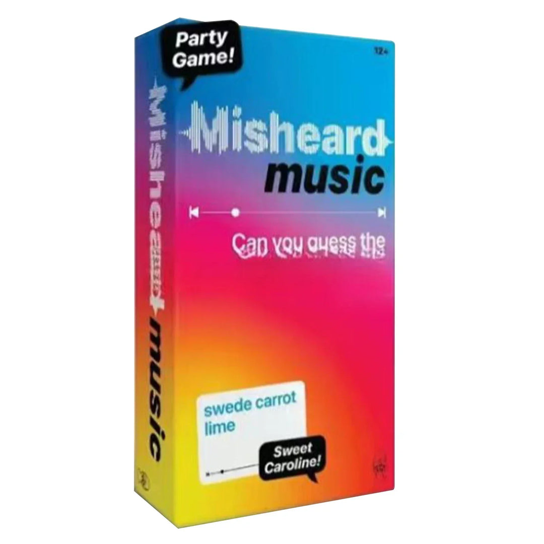 Fun misheard lyrics "Nonsongz" card game for parties, a great family board game for entertainment.