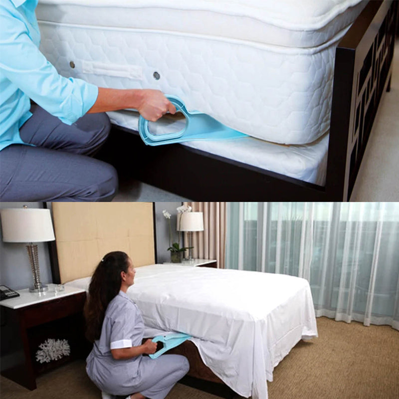 Durable mattress lifter, designed for easy one-handed operation and back pain prevention